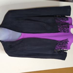 Women's INC Black, Suede Jacket w/fringe. Large.
